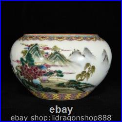 7 Qianlong Chinese Famille rose Porcelain Mountain water writing-brush washer