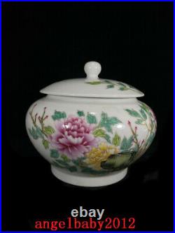 8.7 Chinese Porcelain qing dynasty qianlong A pair famille rose peony Jar pot