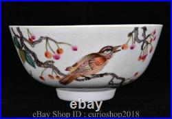 8 Qianlong Marked China Famile Rose Porcelain Dynasty Flower Bird Pattern Bowl