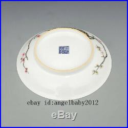 8 Qing Qianlong mark China antique Porcelain handmade famille rose plum Plate