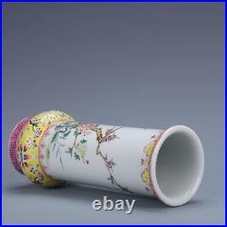 8 old Chinese porcelain Qing dynasty qianlong mark famille rose flower vase