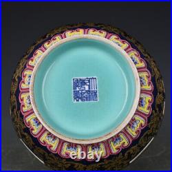 8Old dynasty Porcelain qianlong mark famille rose Hollow out Eight Trigrams vas
