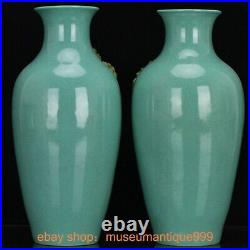 9.2 Qianlong Marked Chinese famille porcelain crane Flower Bottle vase pair