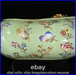 9.6 Qian Qianlong Marked Chinese Famille rose Porcelain Peach brush washer