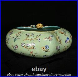 9.6 Qian Qianlong Marked Chinese Famille rose Porcelain Peach brush washer