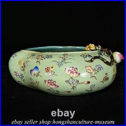 9.6 Qian Qianlong Marked Chinese Famille rose Porcelain Peach brush washer