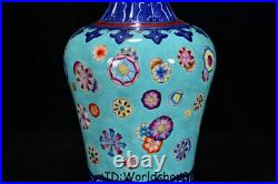 9.6 Qianlong Marked Old China Dynasty Famile Rose Porcelain Bottle Vase Pair