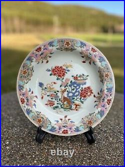 A Antique 18th c. Chinese Famille Rose Deer Plate Qianlong Period