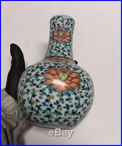 A Chinese Doucai Famille Rose Porcelain Qing Qianlong Vase