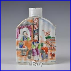 A Chinese Porcelain 18th Century Qianlong Period Famille Rose Mandarin Teacaddy