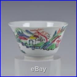 A Chinese Porcelain Qianlong Period Famille Rose Cup And Saucer With Deer