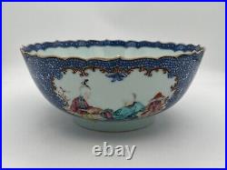 A Chinese blue and white famille rose bowl, Qianlong period, 18th century