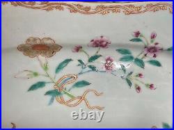 A Fine Antique Chinese Famille Rose Porcelain Platter Plate Qianlong Period