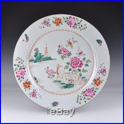 A Perfect Chinese Porcelain 18th Century Qianlong Famille Rose Charger With Deer