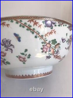 A SUPERB Qianlong Period Export Porcelain Famille Rose Punch Bowl 29 cm Long