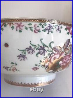 A SUPERB Qianlong Period Export Porcelain Famille Rose Punch Bowl 29 cm Long