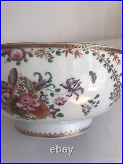 A SUPERB Qianlong Period Export Porcelain Famille Rose Punch Bowl 29 cm Long