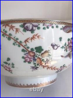 A SUPERB Qianlong Period Export Porcelain Famille Rose Punch Bowl 29 cm Long