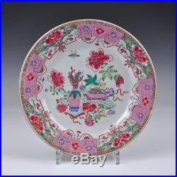 A Set Of 6 Chinese Porcelain 18th Century Qianlong Period Famille Rose Plates