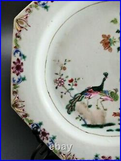 A famille rose'double peacock' dish, Qing dynasty, Qianlong (1736-1795)