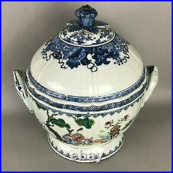 A large Chinese Qianlong period (1735-1796) famille rose figural tureen
