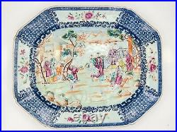 A large Chinese export famille rose platter, Qianlong period, 18th century