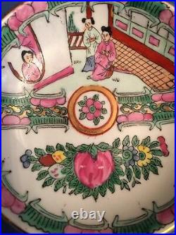 ANTIQUE Chinese Republic period famille rose porcelain BOWL Women OF QIANLONG #
