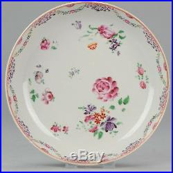 Antique 18C Dinner Dish Qing Chinese Porcelain China Famille Rose Qianlong