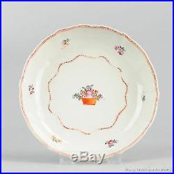 Antique 18th c Chinese Porcelain Famille Rose Dish Saucer Qing Qianlong Period