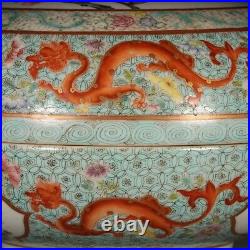 Antique Chinese Collection Famille Rose Porcelain Dragon And Butterfly Box