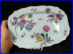 Antique Chinese Export Famille Rose Fine Porcelain Platter Qianlong Period