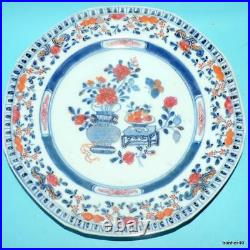 Antique Chinese Export Porcelain Famille Rose Qianlong Clobbered Ware Plates