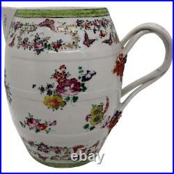 Antique Chinese Export Qianlong Famille Rose Porcelain Cider Pitcher c. 1780