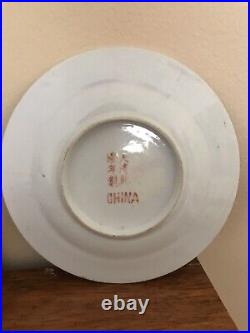 Antique Chinese Famille Qianlong Marked long life Plate Yellow Flower
