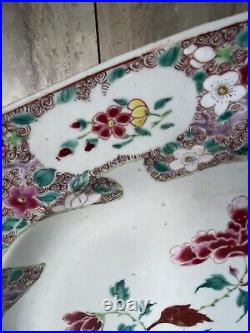 Antique Chinese Famille Rose Porcelain Plate Qing Dynasty Qianlong Period