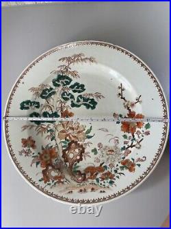 Antique Chinese Famille Rose Porcelain Plate Qing Dynasty Qianlong Period