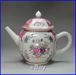 Antique Chinese Famille Rose Teapot and Cover, Qianlong 1735-1795