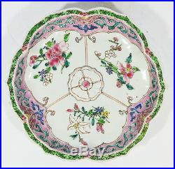 Antique Chinese Famille Rose With Medallion Dish Plate Qianlong Enamel