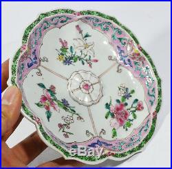 Antique Chinese Famille Rose With Medallion Dish Plate Qianlong Enamel
