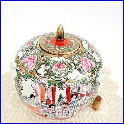 Antique Chinese Ginger Jar Famille Rose Medallion Signed Da Qing Qianlong Nian Z