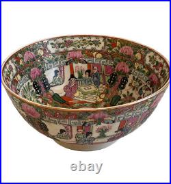 Antique Chinese Porcelain Bowl Qianlong Qing Family Rose 10 Signed Heavy