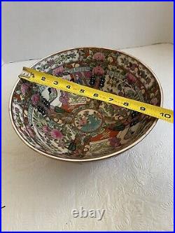 Antique Chinese Porcelain Bowl Qianlong Qing Family Rose 10 Signed Heavy