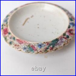 Antique Chinese Porcelain Famille Rose Brush Washer Bowl Dish Qianlong Mark