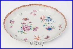 Antique Chinese Porcelain Famille Rose Hand Painted Shaped Dish Qianlong/Jiaqing