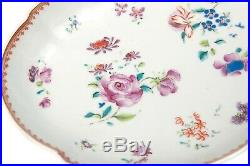 Antique Chinese Porcelain Famille Rose Hand Painted Shaped Dish Qianlong/Jiaqing