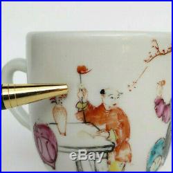 Antique Chinese Porcelain Qianlong Famille Rose Teacup With Handle Circa 1770