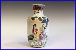 Antique Chinese Porcelain Republic Vase Qianlong Mark Famille Rose Export 8