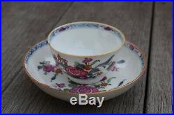 Antique Chinese Porcelain teacup & saucer Qianlong Period Famille Rose #2