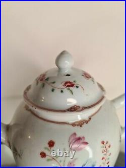 Antique Chinese Qianlong Porcelain Teapot Famille Rose 18th Century Kinsugi