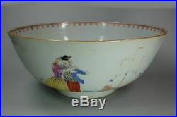 Antique Chinese famille-rose'Sailors Farewell and Return' punch bowl, Qianlong